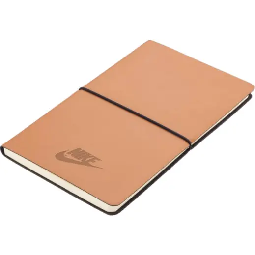 Peja Santhome A5 Recycled PU Soft Cover Notebook Tan Branded